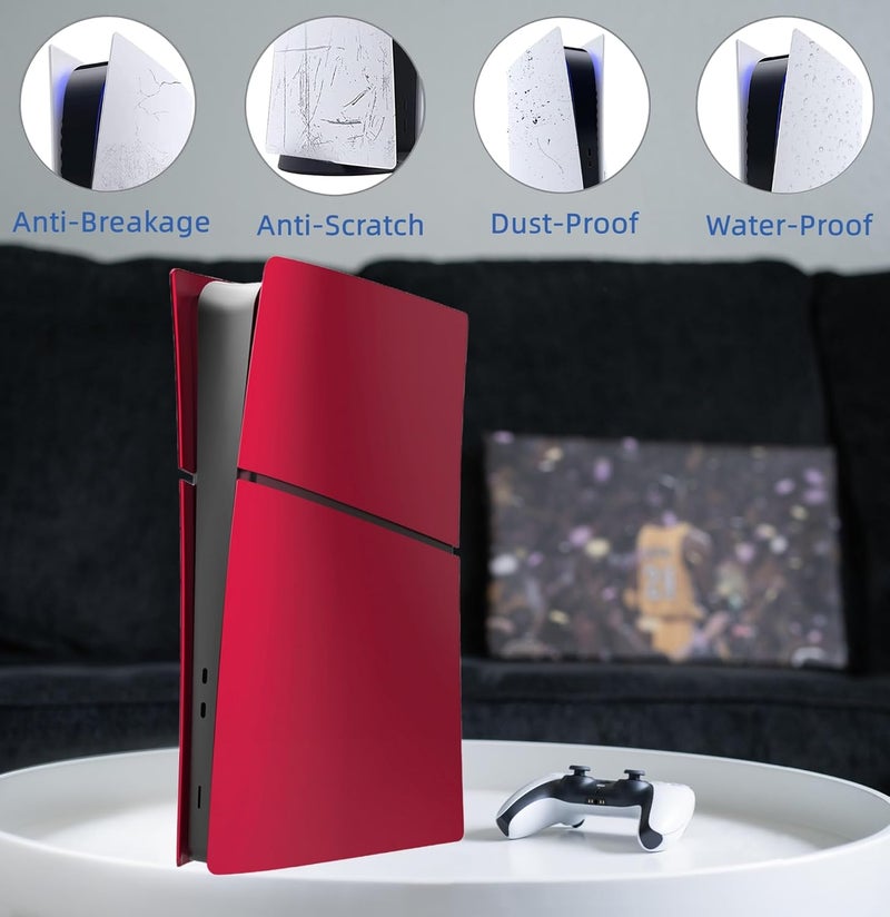 IMOFEE Slim Digital Edition Cover Plates for New PS5 Slim Console, Shell Panels Compatible with New PlayStation 5 Slim Accessories Protective Replacement Faceplate (Volcanic Red) - Image 5